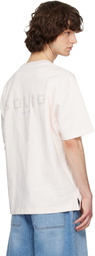 Solid Homme Pink Solid Tweed Back Logo Short Sleeve T-shirt