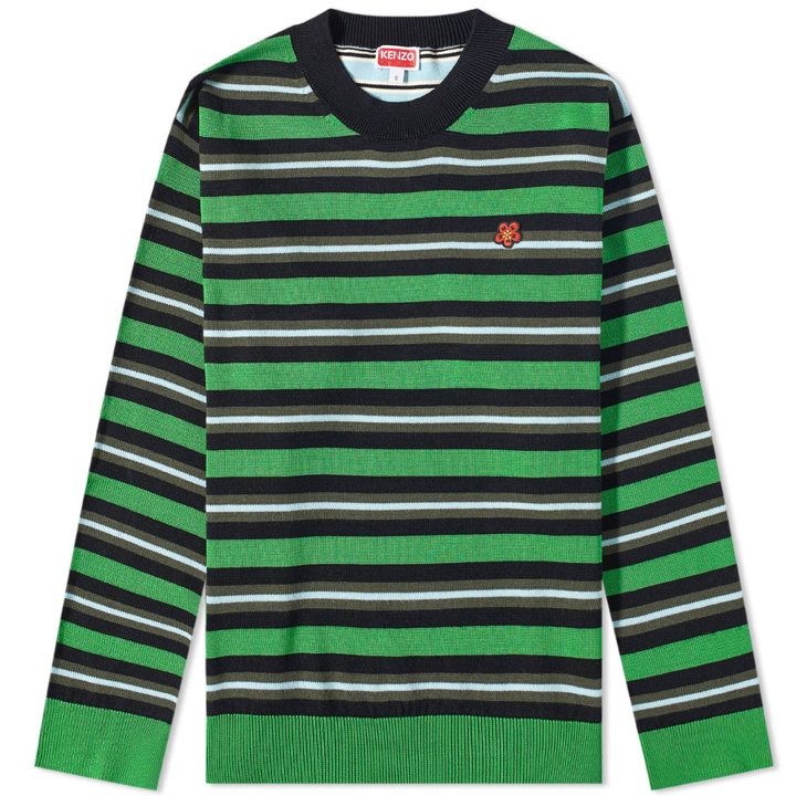 Photo: Kenzo Striped Crest Logo Crew Knit