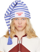 Charles Jeffrey LOVERBOY Blue & White Sloppy Giuseppe Beanie