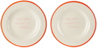 Laetitia Rouget Red & White 'My Main Passion Is Drama' Dessert Plate Set