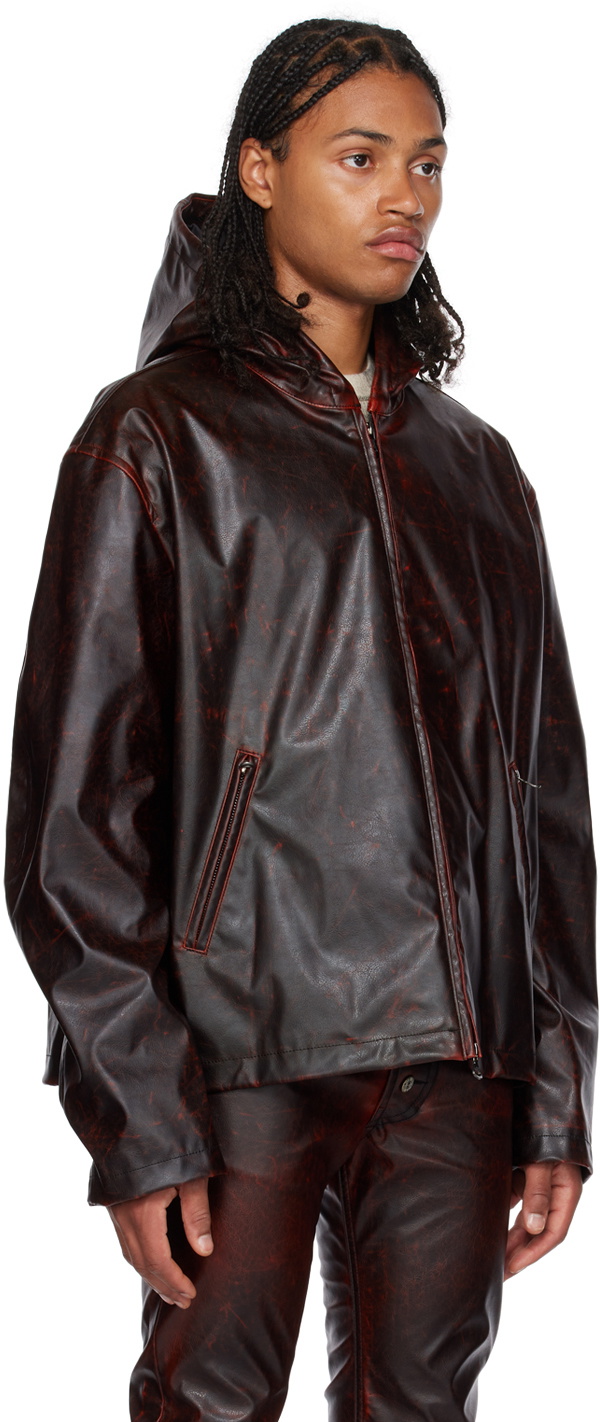 ジャケット・アウター diesel leather hoodie jacket archive Men's Hooded leather jacket | Brown | Diesel