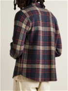 RRL - Matlock Checked Wool, Linen and Cashmere-Blend Shirt - Blue