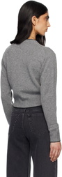 Chloé Gray Fitted Logo Cardigan