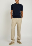 Aurélien Knit Merino Wool T-shirt Navy