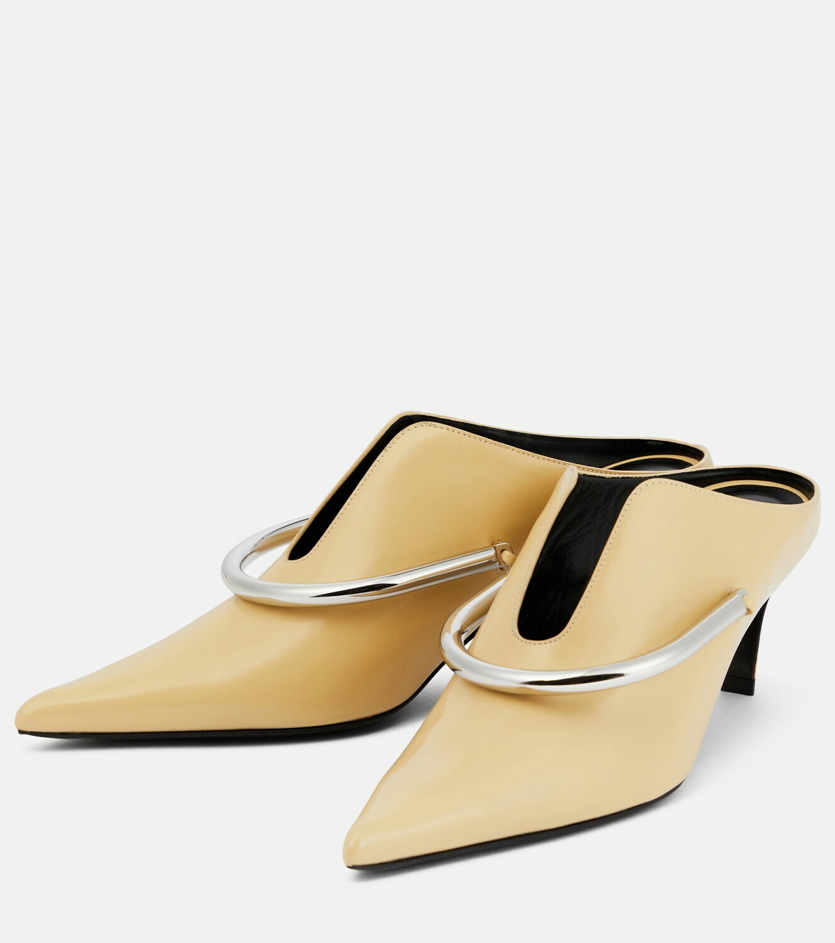 サンダル・ミュール JIL SANDER  Leather mules Leather mules in black - Jil Sander | Mytheresa