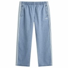 Adidas Men's Denim Firebird Track Pants in Light Blue