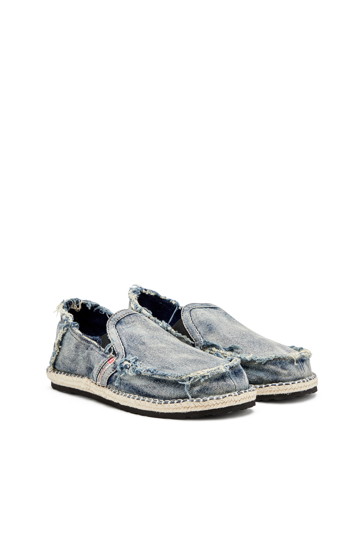 Diesel Espadrille loafers in distressed denim - Lace Ups and Mocassins Mens in Blue