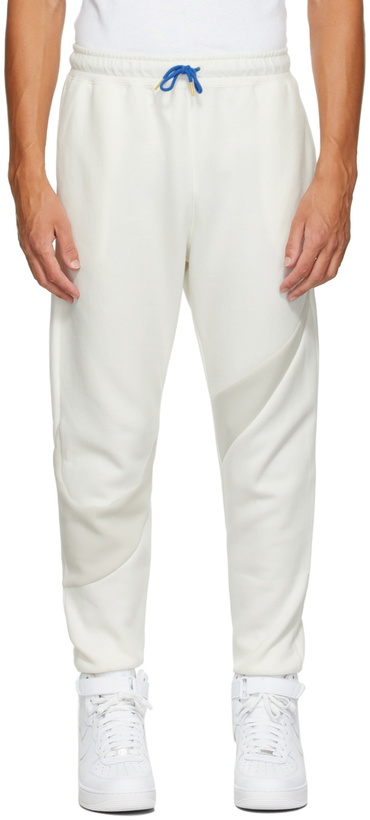 Photo: Nike Off-White & Beige Swoosh Sportswear Lounge Pants