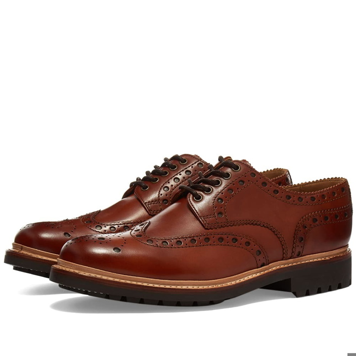 Photo: Grenson Men's Archie C Brogue in Tan Hand Painted