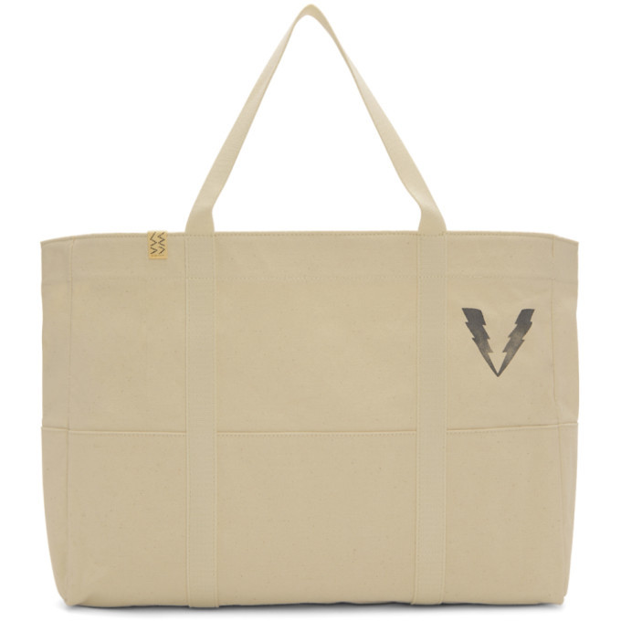 VISVIM STENCIL CANVAS TOTE Fサイズ アイボリー Visvim Ivory Canvas Stencil Tote Visvim