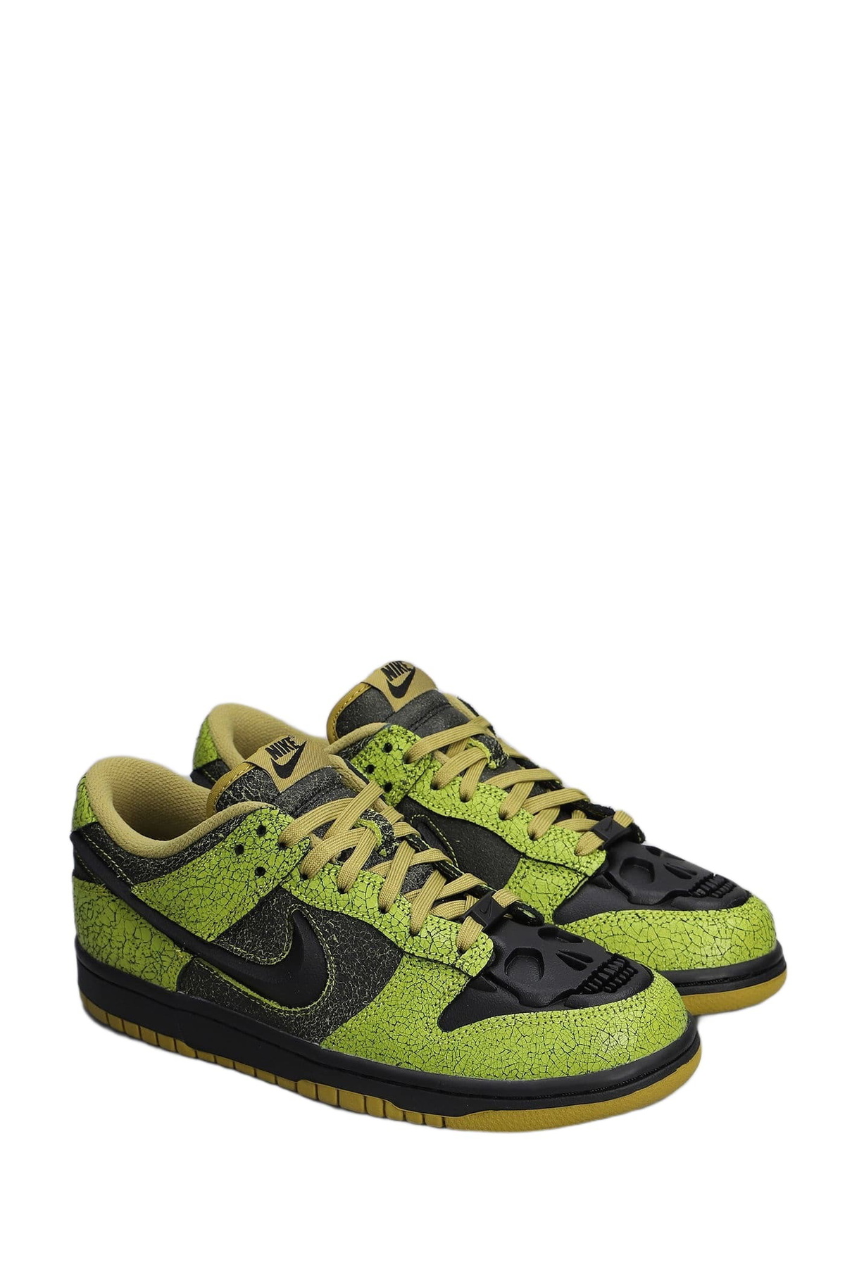 Nike Dunk Low Retro Sneakers In Green Leather
