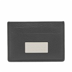 MM6 Maison Margiela Men's Grain Leather Number Logo Card Holder in Black 