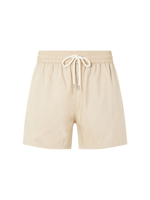 Photo: Frescobol Carioca - Rio Straight-Leg Linen Blend Swim Short - Neutrals