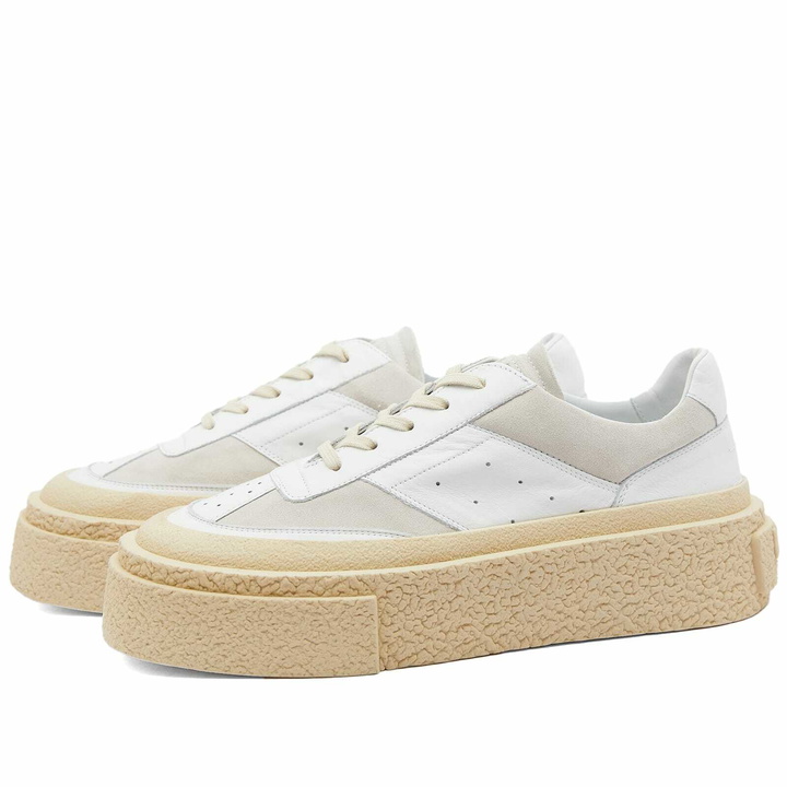 Photo: Maison Margiela Men's Oversized Sole Sneakers in White/Silver Birch