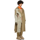 Feng Chen Wang Beige Double-Layer Modified Trench Coat