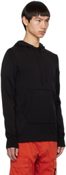 C.P. Company Black Garment-Dyed Hoodie