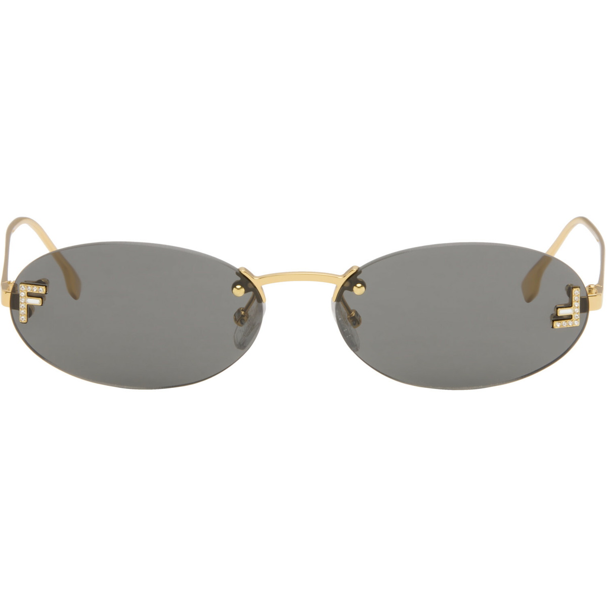 Fendi Gold 'Fendi First' Crystal Sunglasses