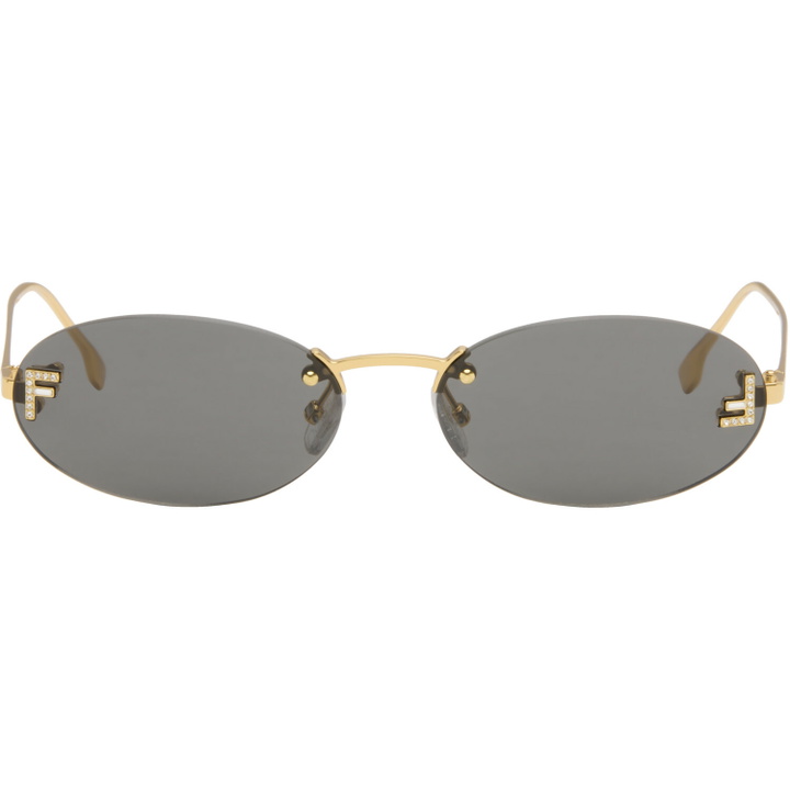 Photo: Fendi Gold 'Fendi First' Crystal Sunglasses