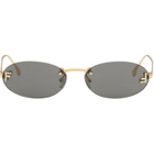 Fendi Gold 'Fendi First' Crystal Sunglasses