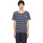 Maison Margiela Blue Striped Wool Crewneck T-shirt