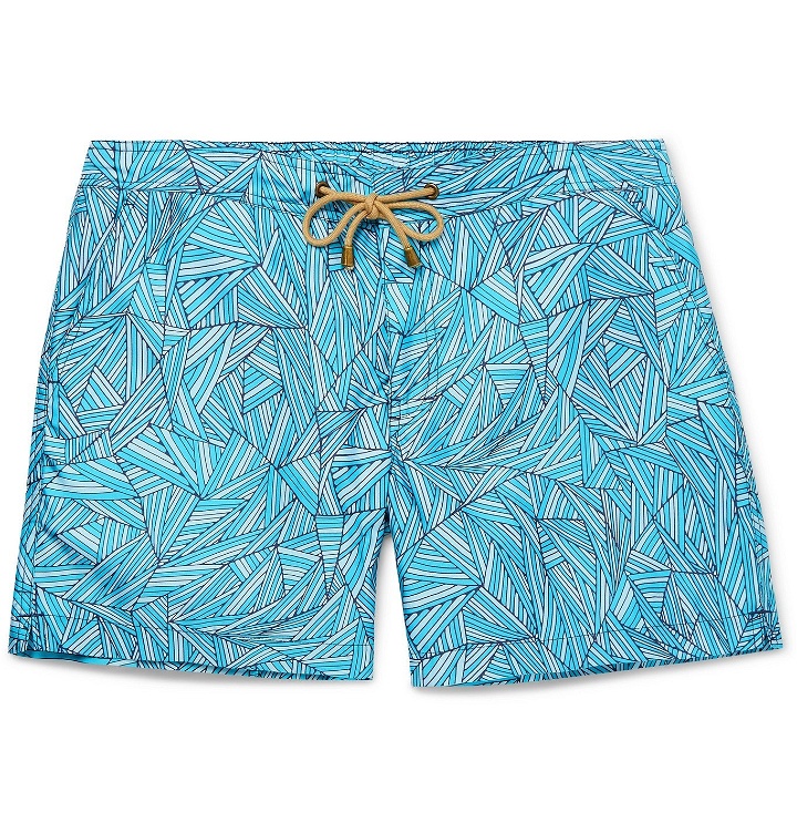 Photo: Thorsun - Titan Mid-Length Printed Swim Shorts - Blue