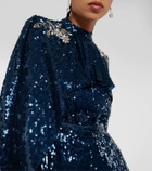 Erdem Caped sequined gown