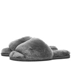 Mamu Studios Women's Sheepskin Sliders in Dark Grey