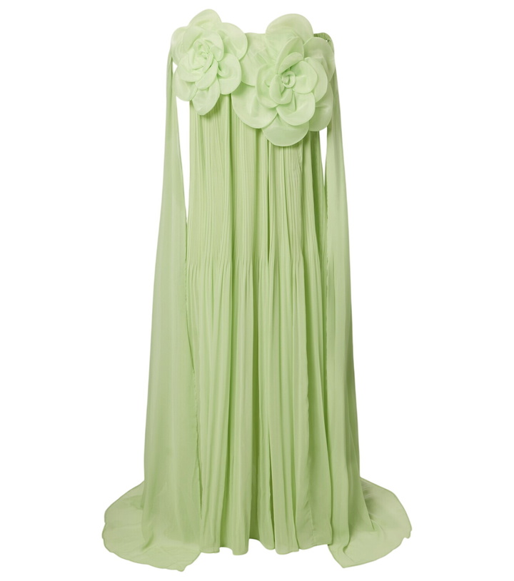 Photo: Leo Lin Jaclyn floral-appliqué bustier gown