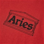 Aries Temple Long Sleeve T-Shirt in Dark Red