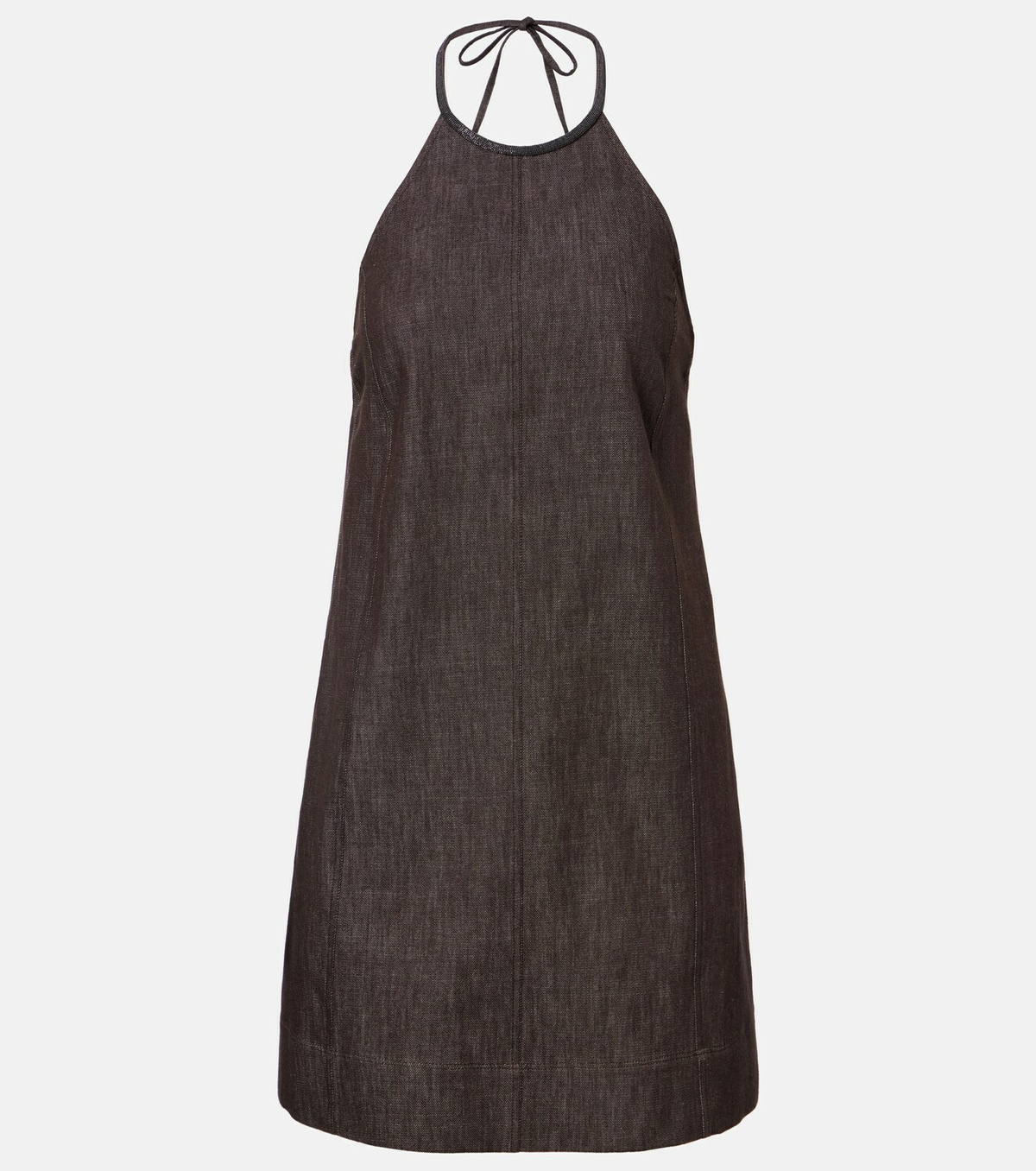 Brunello Cucinelli Halterneck open-back cotton minidress