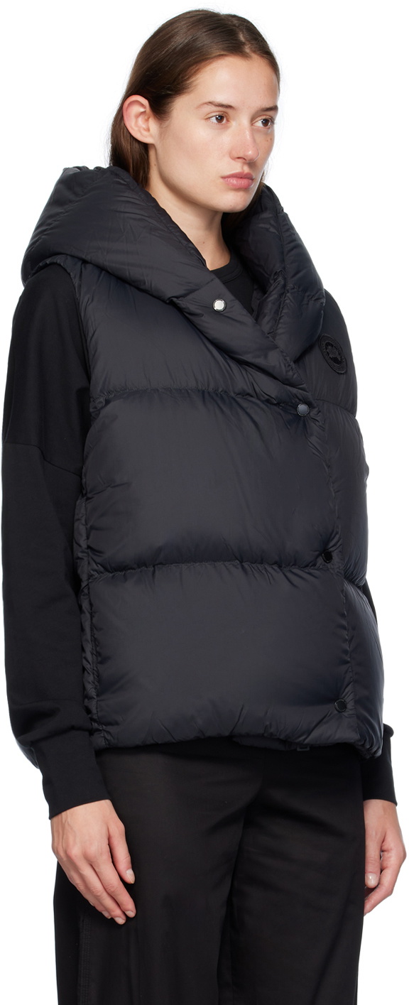 Canada Goose Black Rhoda Hooded Down Vest Canada Goose