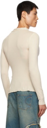 Edward Cuming Beige Raw Edge Henley