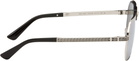 Versace Silver Greca Flow Navigator Sunglasses