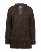 Manila Grace Womens Sweater Dark in Brown