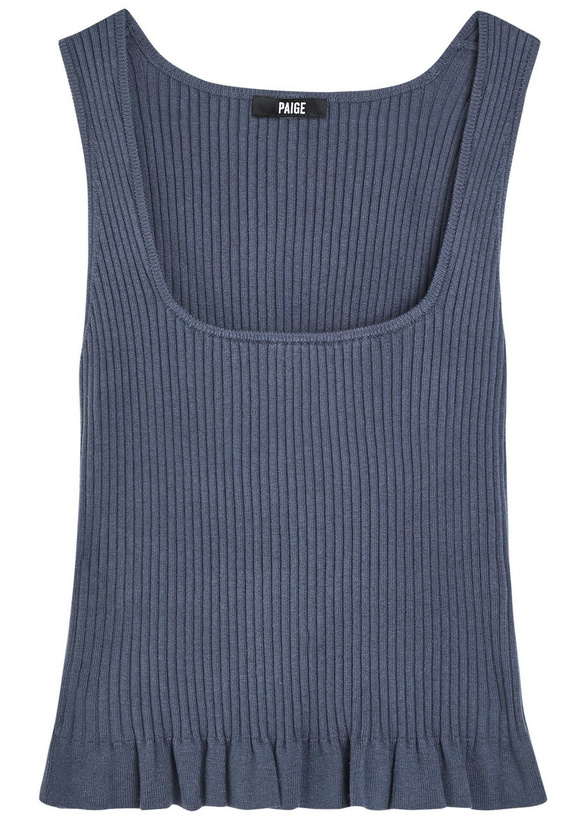 Photo: Paige Bronwyn Ribbed Cotton-blend Tank Navy