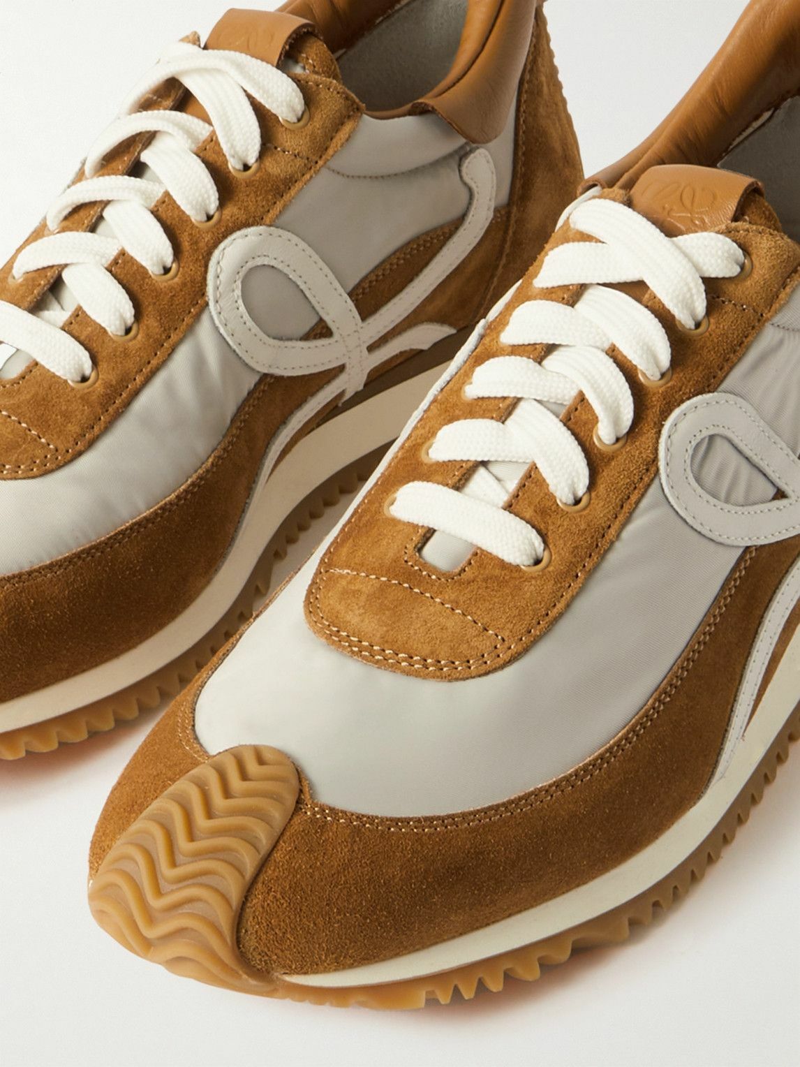 Loewe Flow Runner Leather-Trimmed Suede and Nylon Sneakers