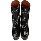 Vetements Black Printed Logo Platform Boots