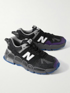 New Balance - Salehe Bembury 574 Yurt Leather and Mesh-Trimmed Brushed-Suede Sneakers - Black