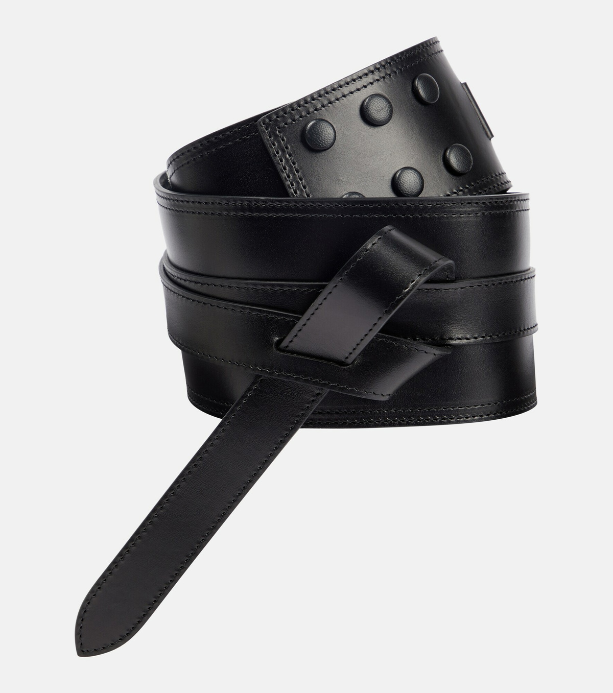 Isabel Marant Reversible Black and Brown Leather Knot Belt Isabel Marant Lecce Reversible Snake-Embossed Leather Belt  main image 2