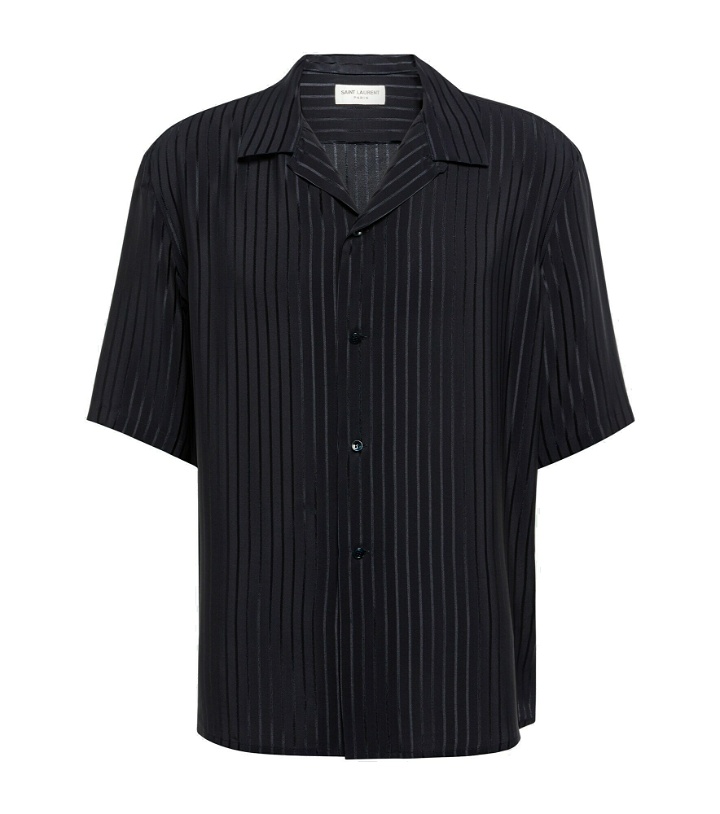 Photo: Saint Laurent - Short-sleeved striped silk shirt