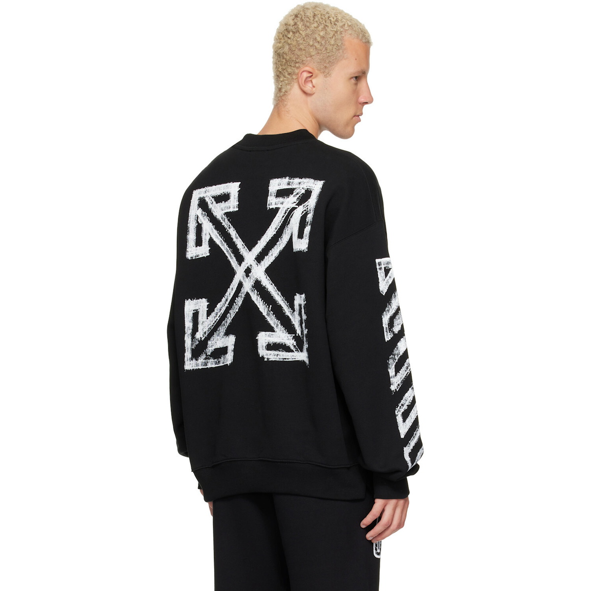 Off-White Black Motion Arrow Skate Crewneck Sweatshirt