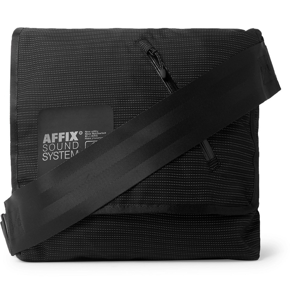 Photo: AFFIX - Visibility Reflective Embroidered Nylon Messenger Bag - Black