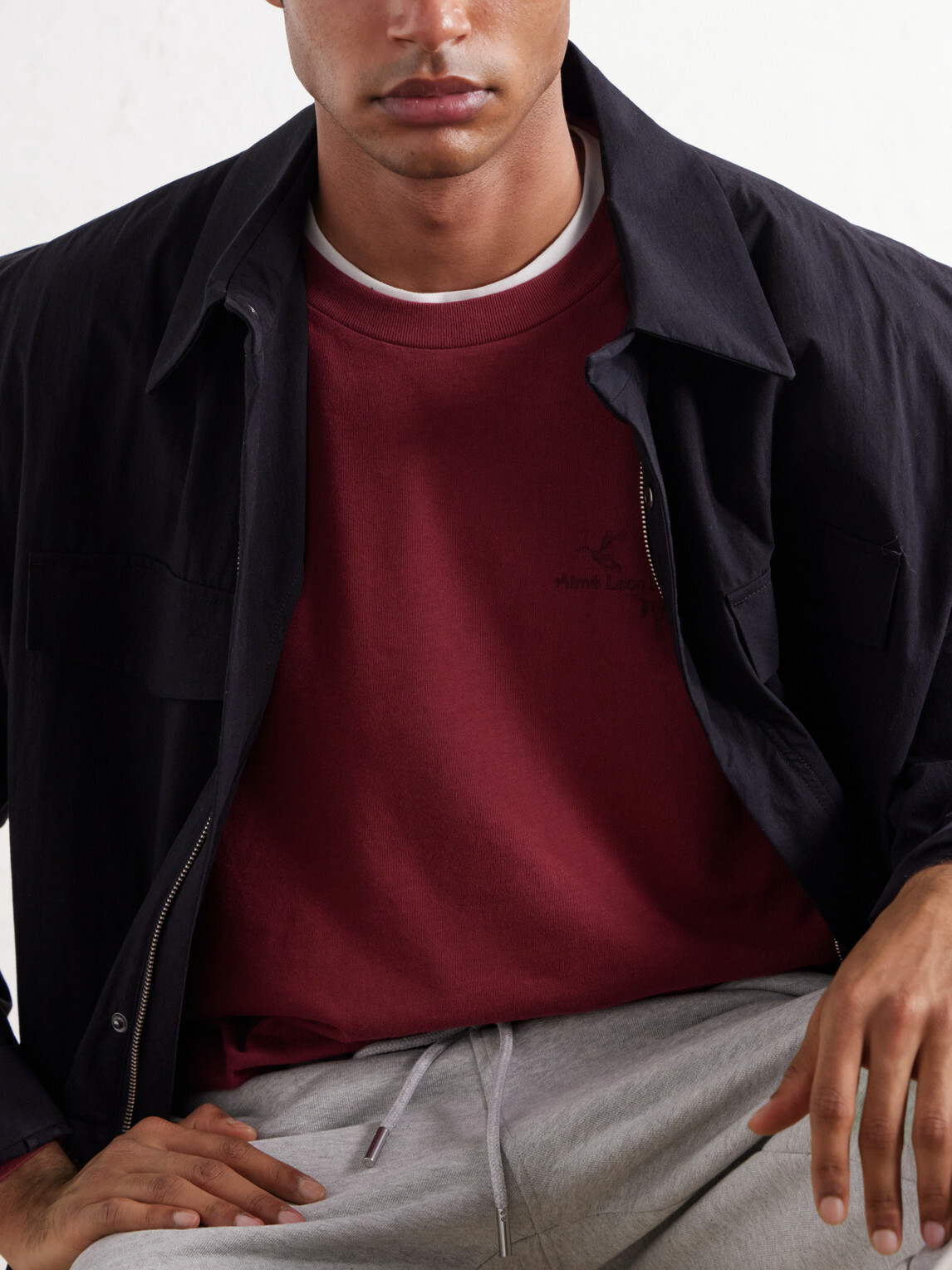 Aimé Leon Dore - Logo-Embroidered Cotton-Jersey T-Shirt - Burgundy