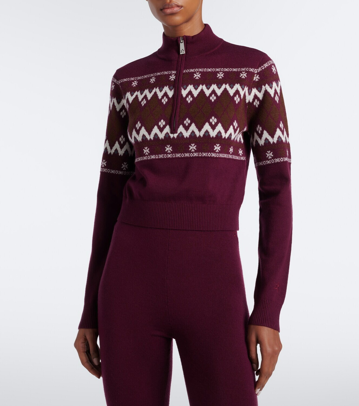 Perfect Moment Fair Isle wool half-zip sweater