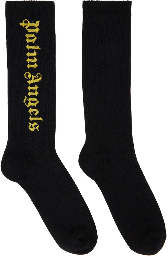 Photo: Palm Angels Black Classic Logo Socks