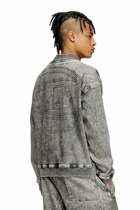Diesel Track Denim zip-up sweater with Oval D - Sweaters - Unisex - Grey