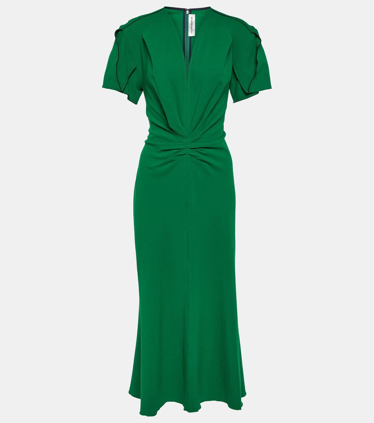 Victoria Beckham Gathered Wool-blend Midi Dress Victoria Beckham