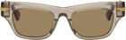Bottega Veneta Brown Mitre Square Sunglasses