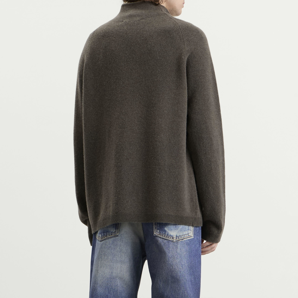 Our Legacy Men's Spray Dye Cherub Wool Line Zip Cardigan in Mud