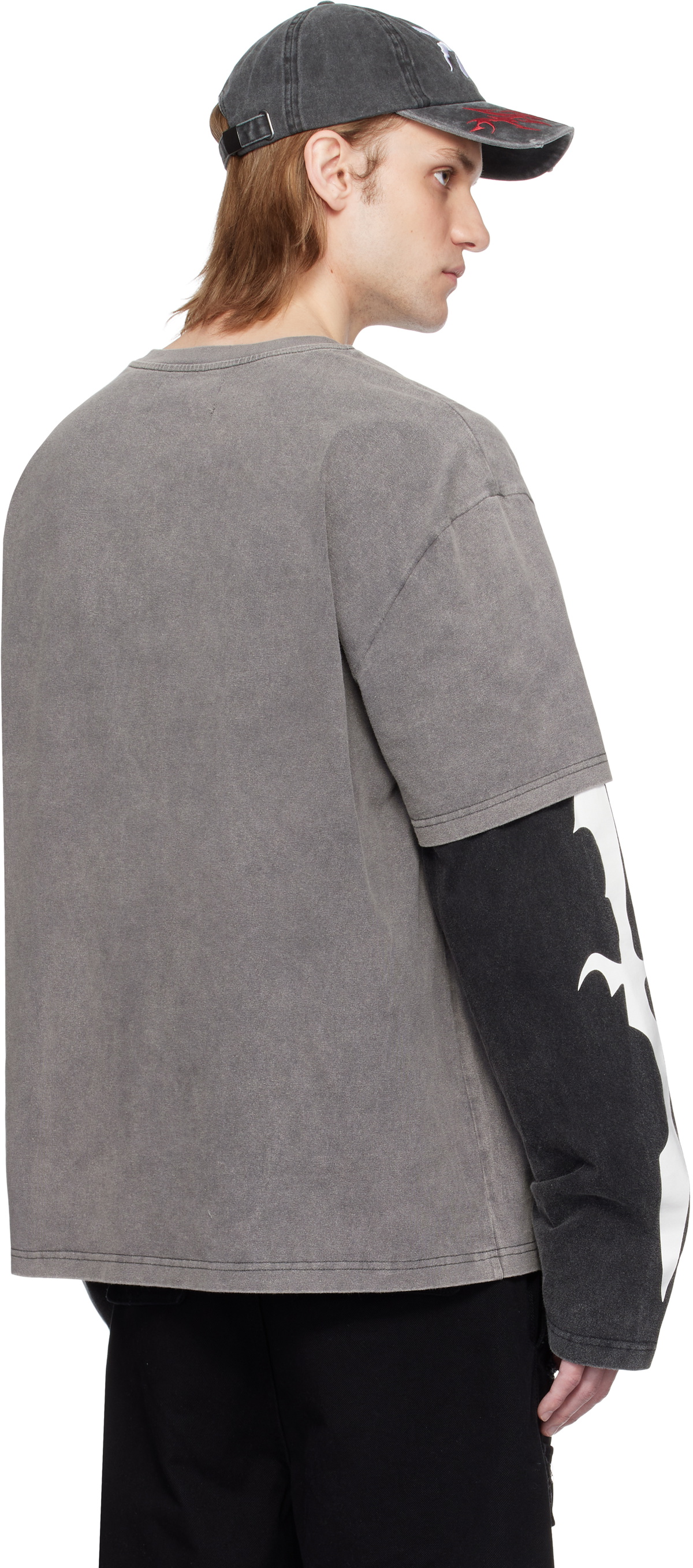 KUSIKOHC Gray & Black Layered Long Sleeve T-shirt